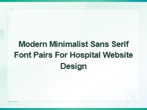 Modern Minimalist Sans Serif Font Pairs for Hospital Website Design